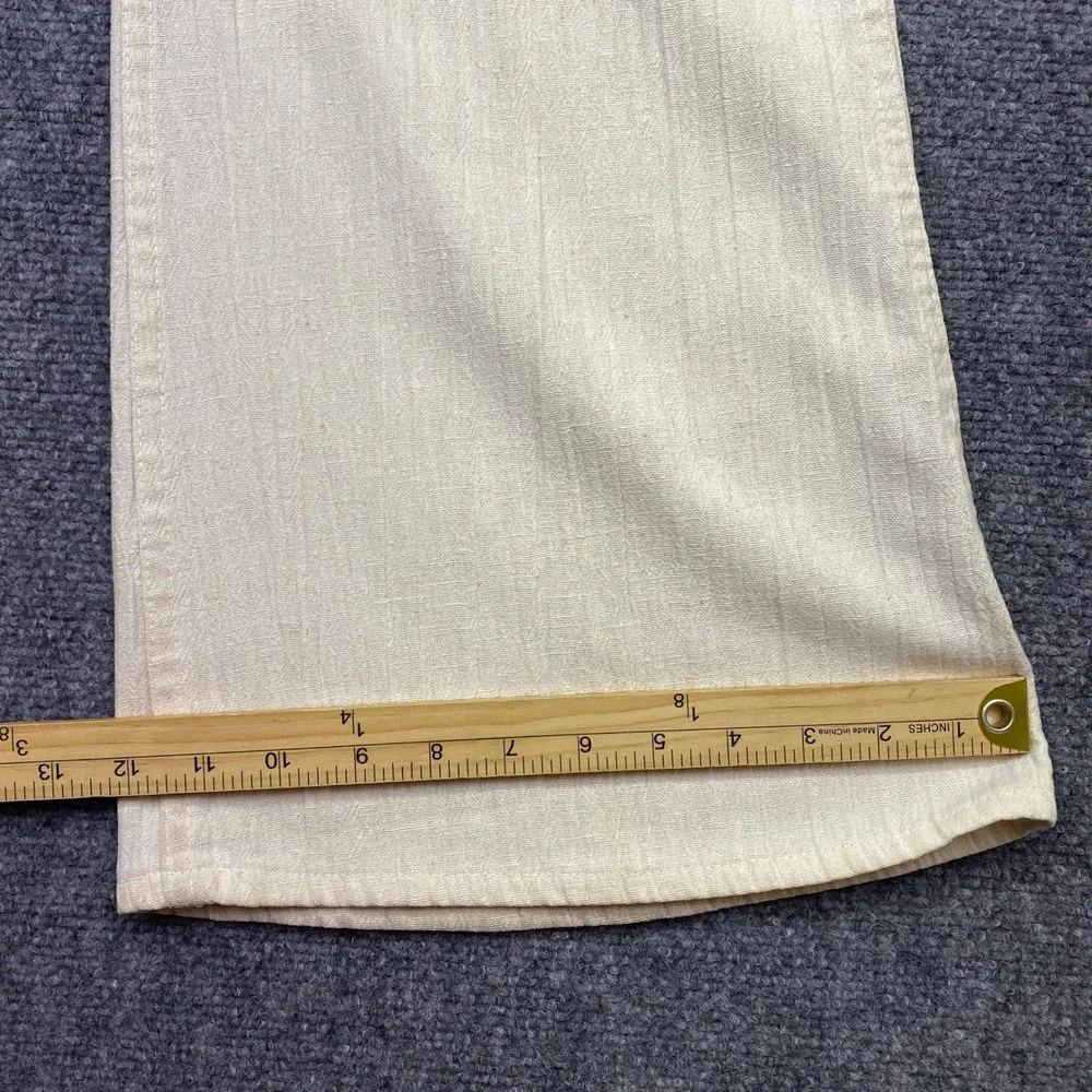 VTG Levis Off White Textured Flare Pants Talon 42 Zipper White Tab Sz 34 70s'